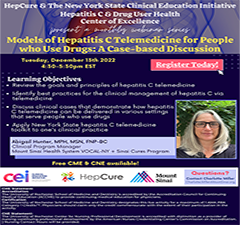 HepCure and CEI co-sponsored Webinar: Models of Hepatitis C Telemedicine for People who Use Drugs: A Case-based Discussion